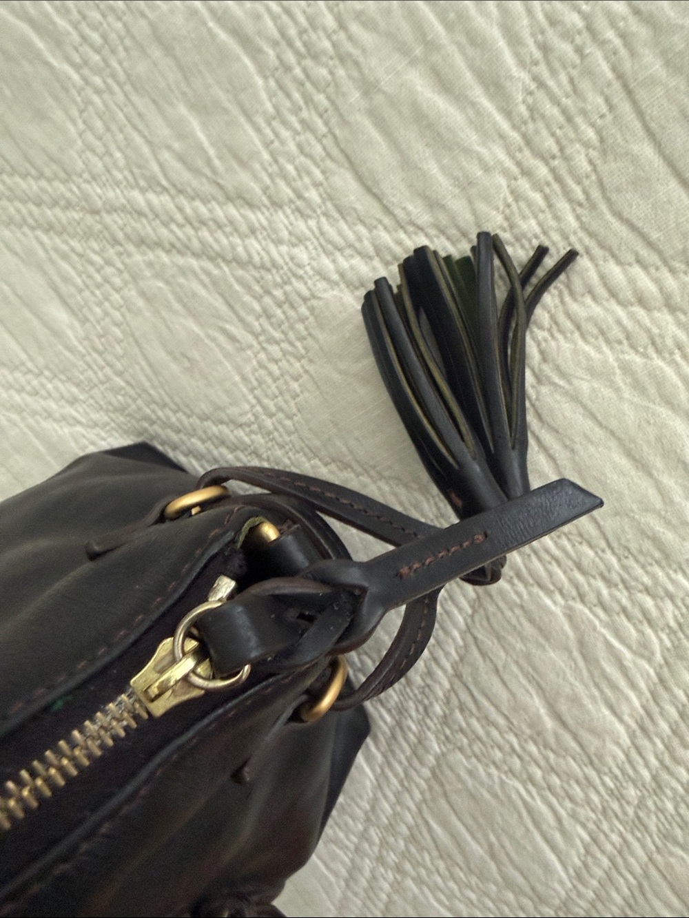 Dooney & Bourke Florentine Black Leather Satchel Bag Gold Accents READ Descripti - Picture 11 of 16